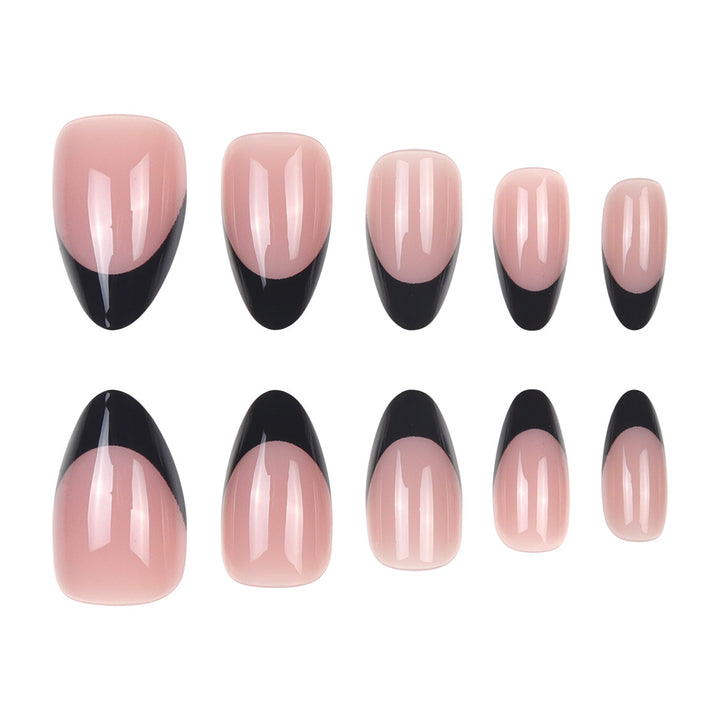 Elegante Stiletto-Press-On-Nägel mit modernem French Tip Design Karnz