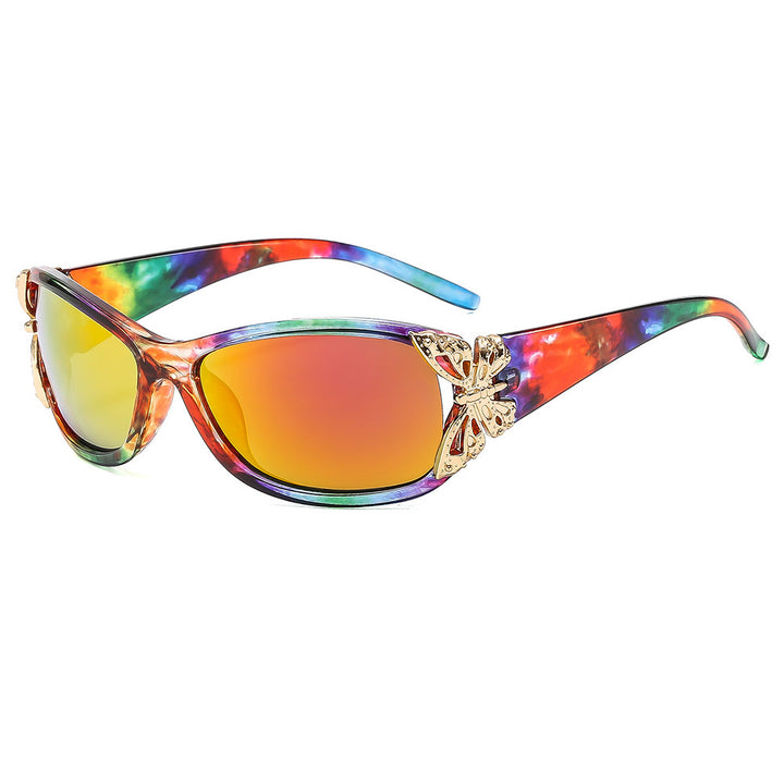 Modebewusste, mit Schmetterlingen verzierte Sonnenbrille Karnz