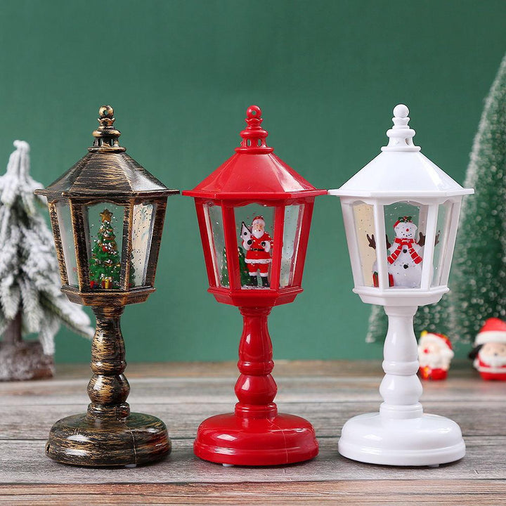 Nostalgische Weihnachtslaterne mit beweglicher Santa-Szene Karnz
