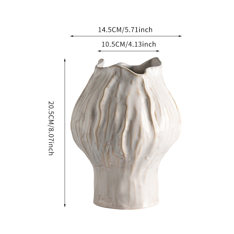 Handgemachte Texturierte Keramische Skulpturale Vase