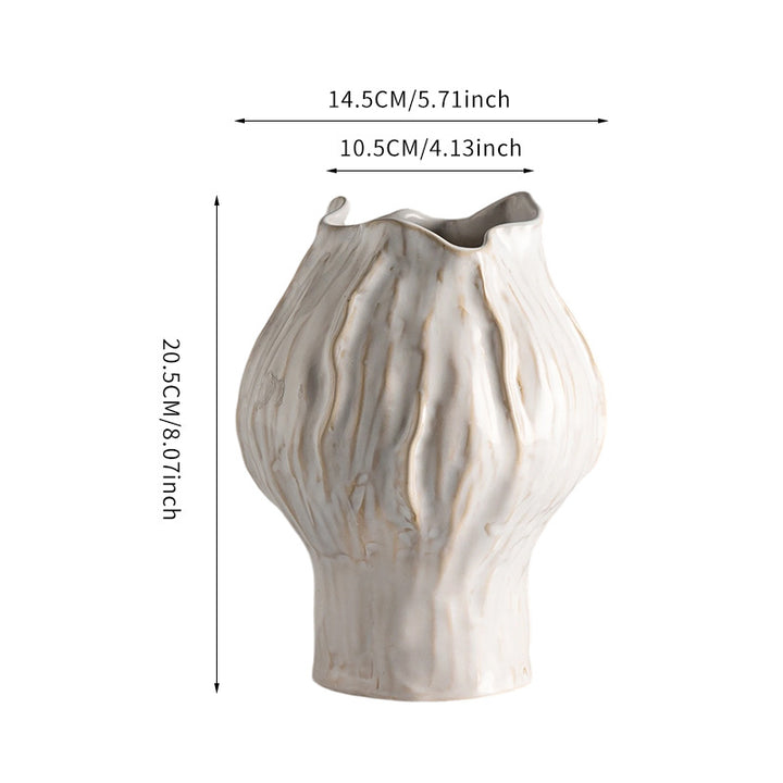 Handgemachte Texturierte Keramische Skulpturale Vase