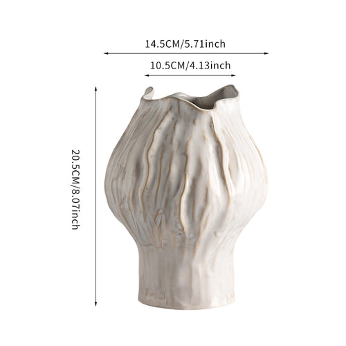 Handgemachte Texturierte Keramische Skulpturale Vase