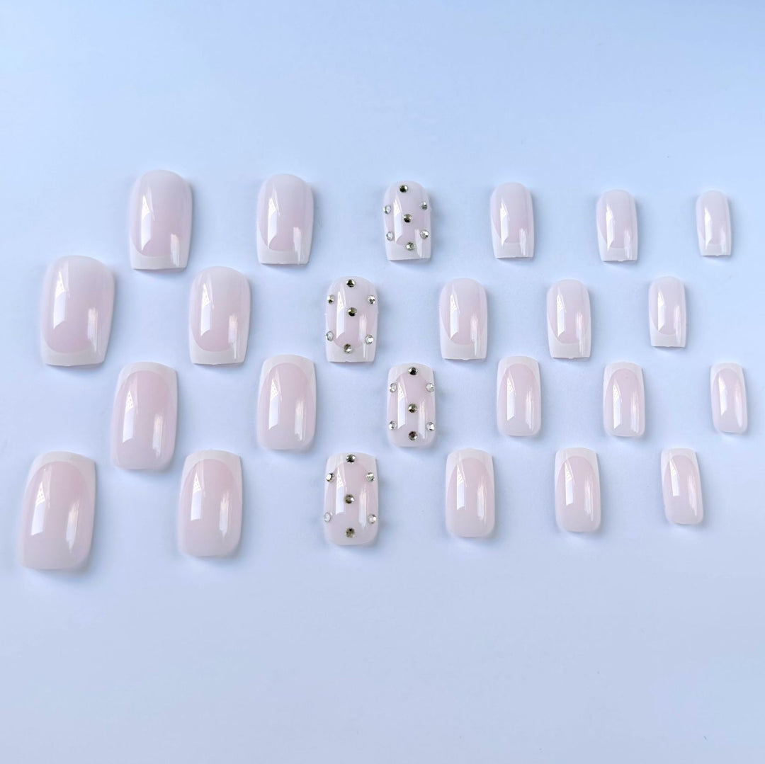 Dekoratives Strass Französisch-Spitze Nagelkunst-Set