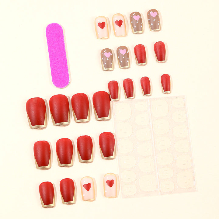 Herz Muster Nagelkunst Extensions Karnz