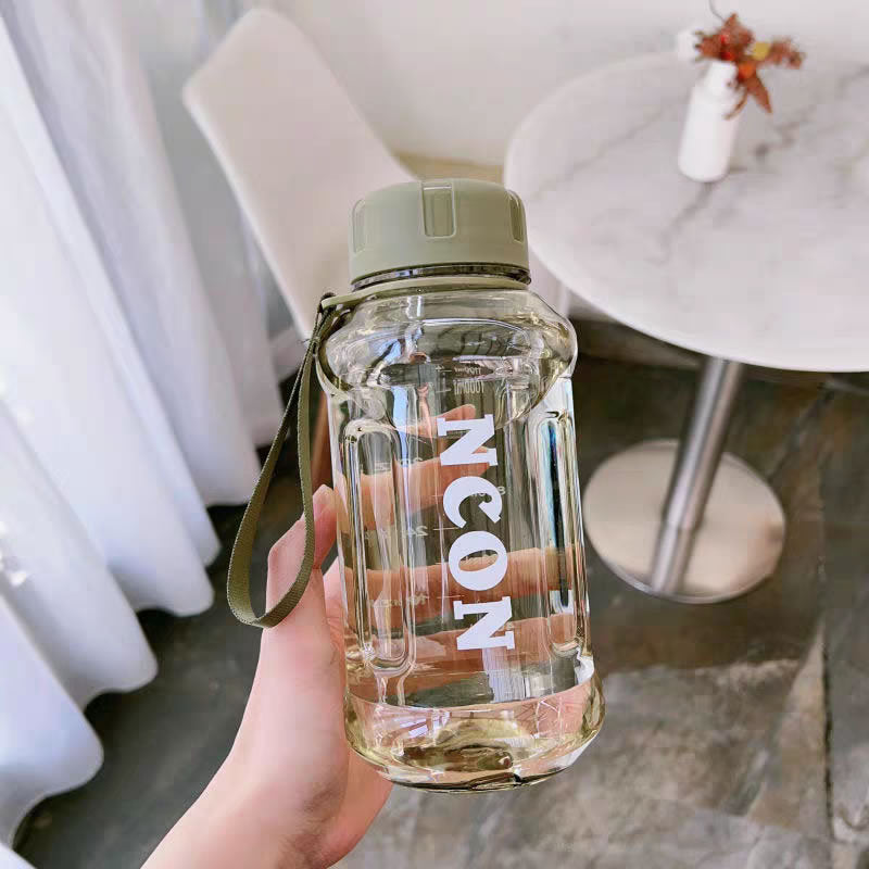 Damen Transparente Trinkflasche mit praktischem Tragegriff Karnz