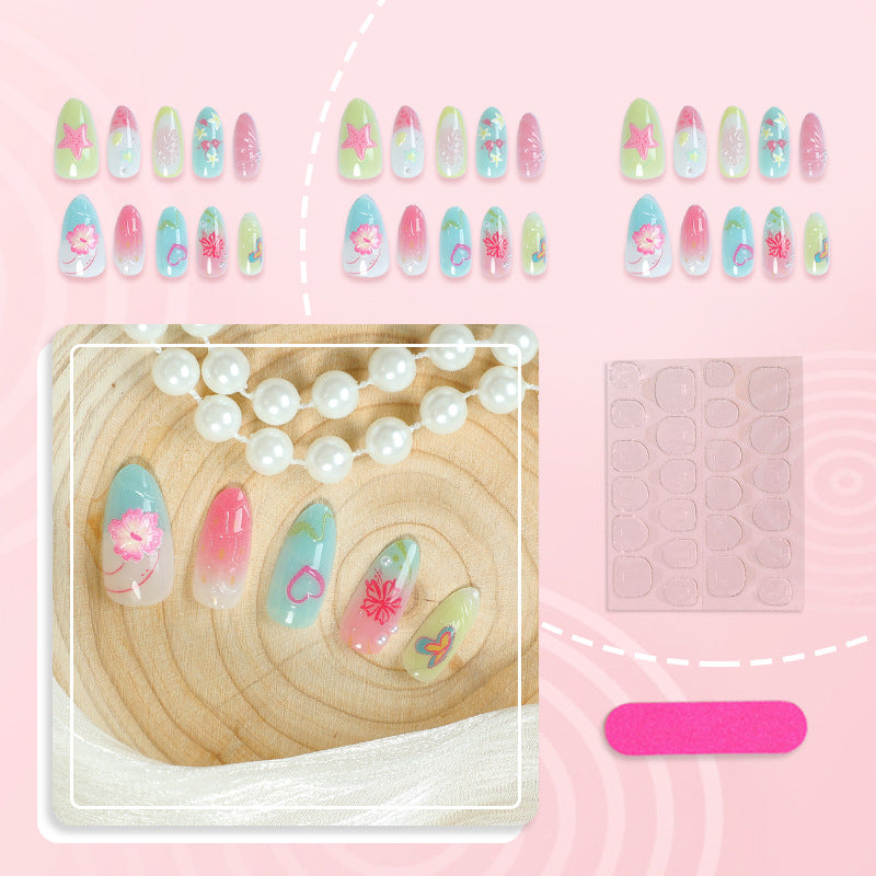 Künstlerisches sommerliches Press-On Nagelset