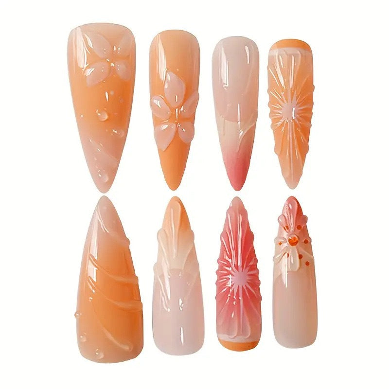 Künstlerische florale Stiletto-Nagelverstärkungen Karnz