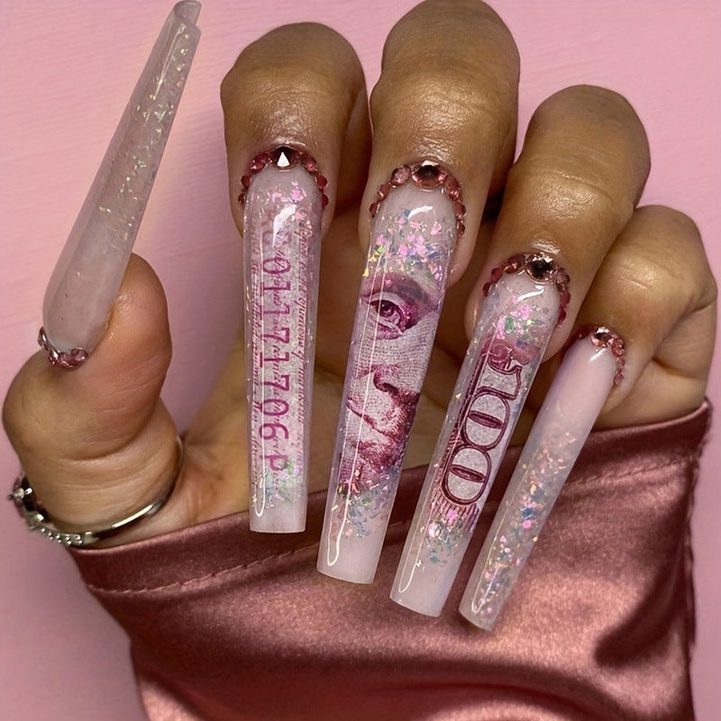 Dekoratives Glitzer-Press-On-Nagelset