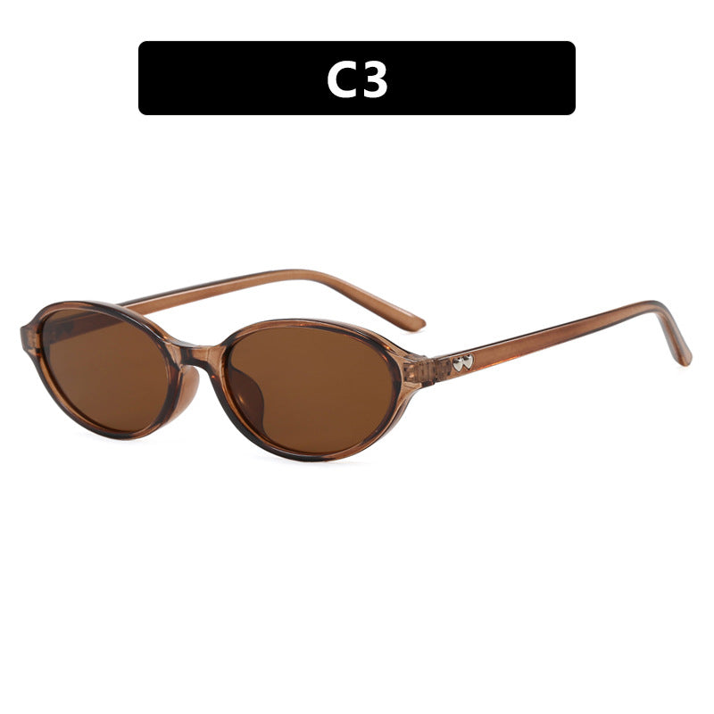 Damen modische Sonnenbrille mit ovalem Rahmen und UV-Schutz Karnz