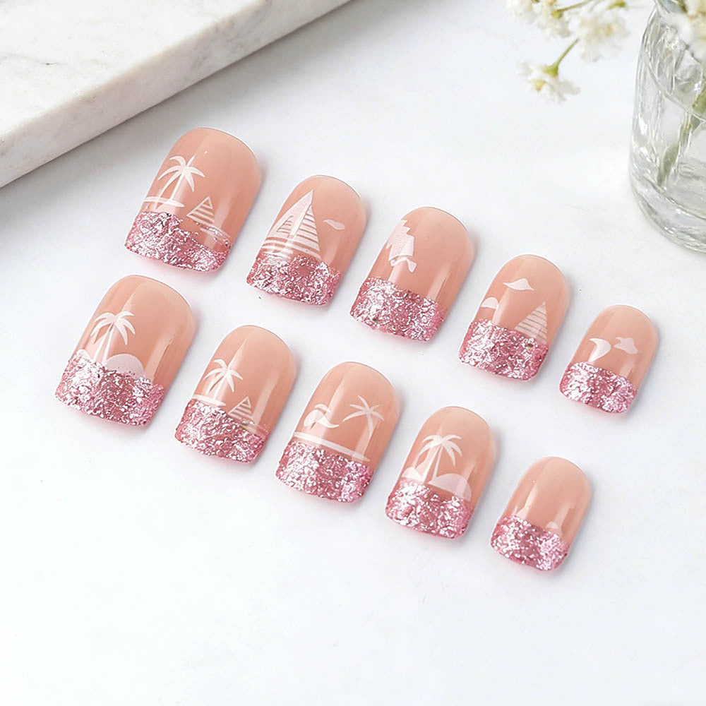 Tropisches Strand-Themen-Nagelkunstdesign Karnz
