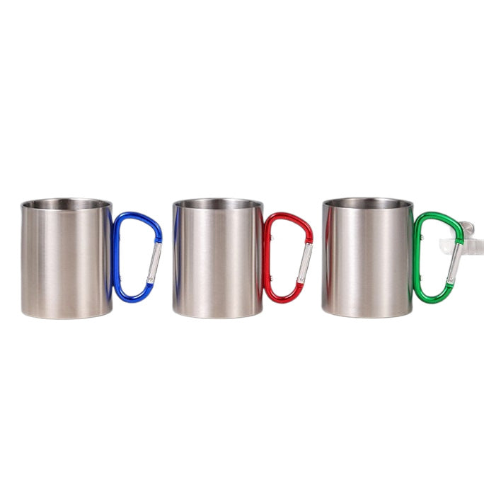 Damen Edelstahl Kaffeebecher mit Karabinergriff Karnz