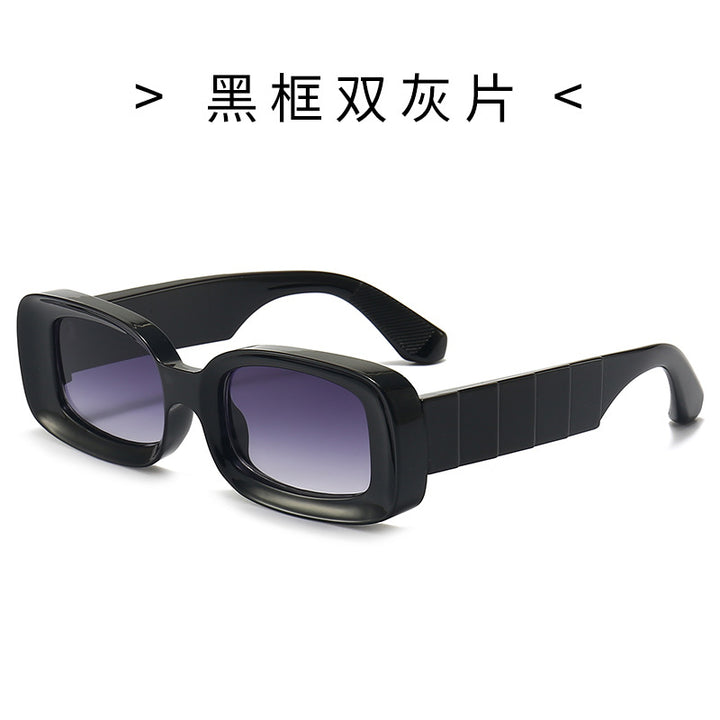 Damen Quadratische Sonnenbrille mit transparentem Rahmen Karnz