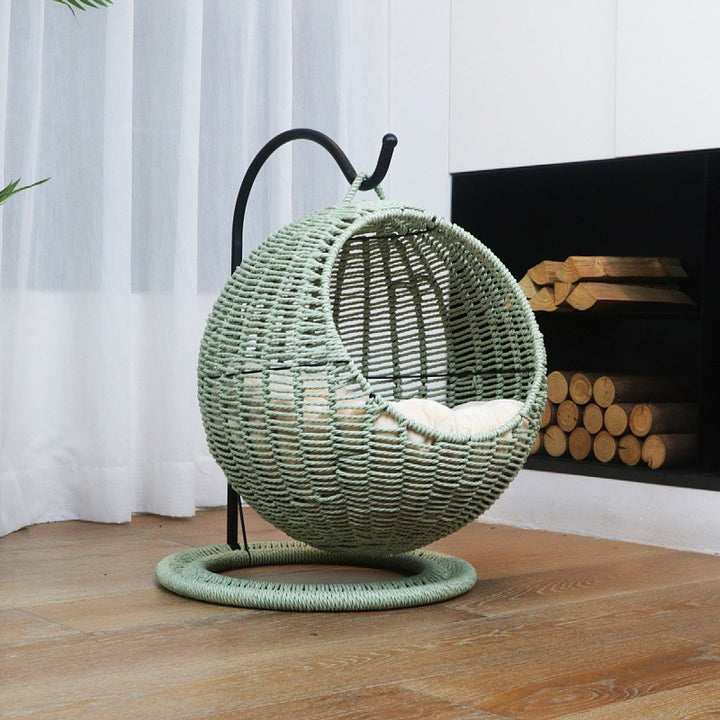Hängesessel Aus Rattan mit Gemütlichem Polster Karnz