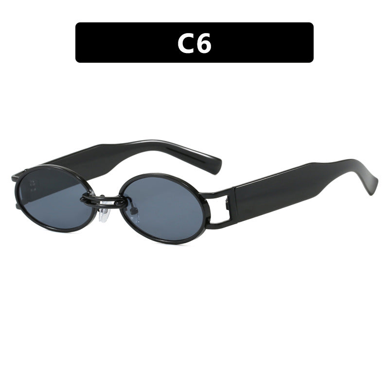 Damen ovalförmige Sonnenbrille mit goldenen Akzenten und stylischem Rahmen Karnz