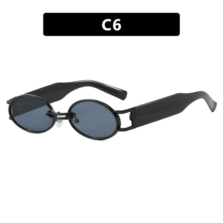 Damen ovalförmige Sonnenbrille mit goldenen Akzenten und stylischem Rahmen Karnz