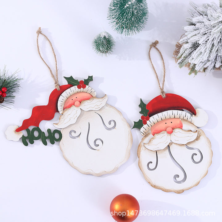 Dekorativer Holz-Santa-Kopf-ornament