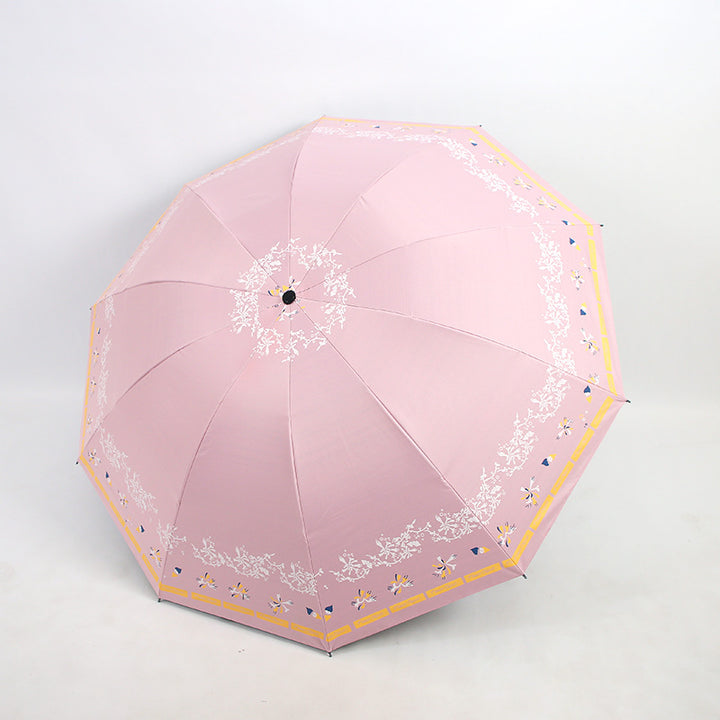 Damen Eleganter Falt-Regenschirm mit floralen Mustern Karnz
