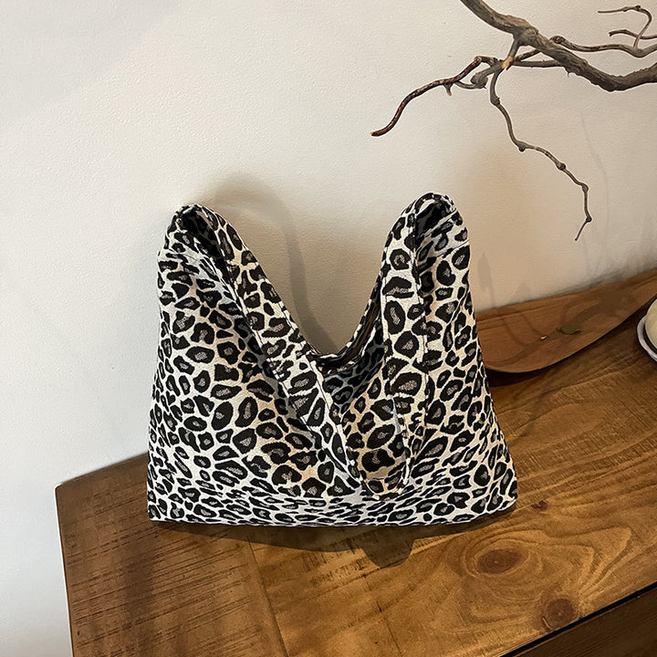 Leopard Print Schlappe Schultertasche