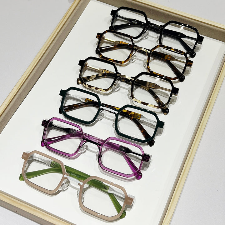 Moderne geometrische rechteckige Sonnenbrille Karnz