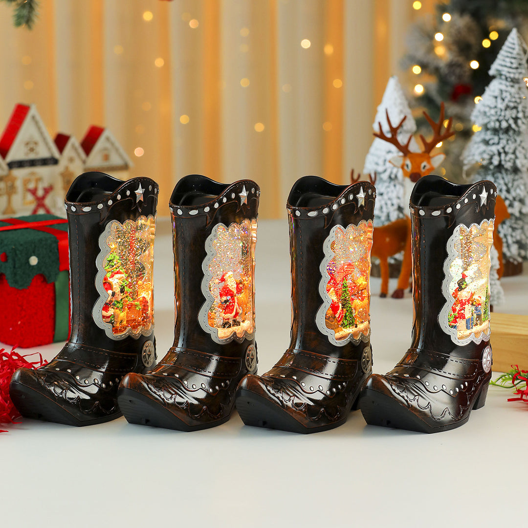 Dekorative Schneekugel Stiefel Ornament Karnz