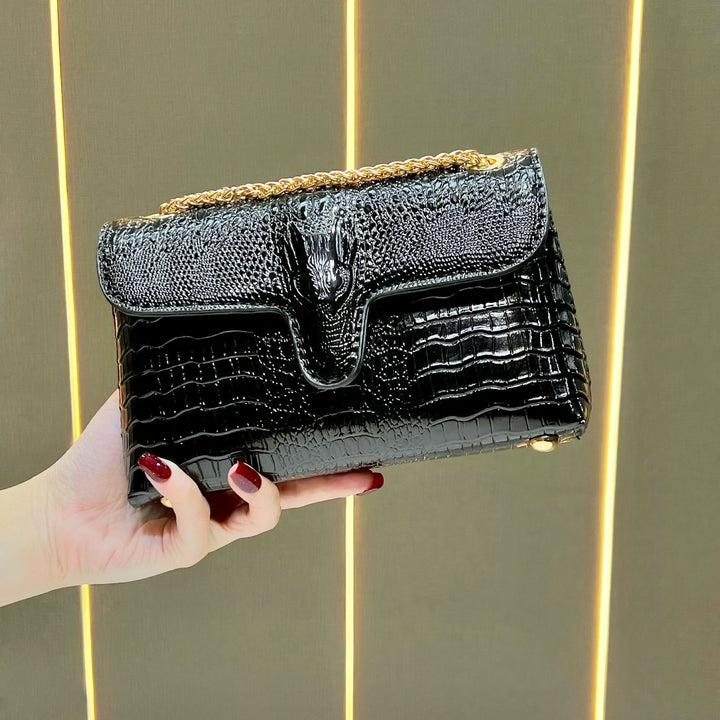 Elegante Krokodil-Effekt Clutch Bag