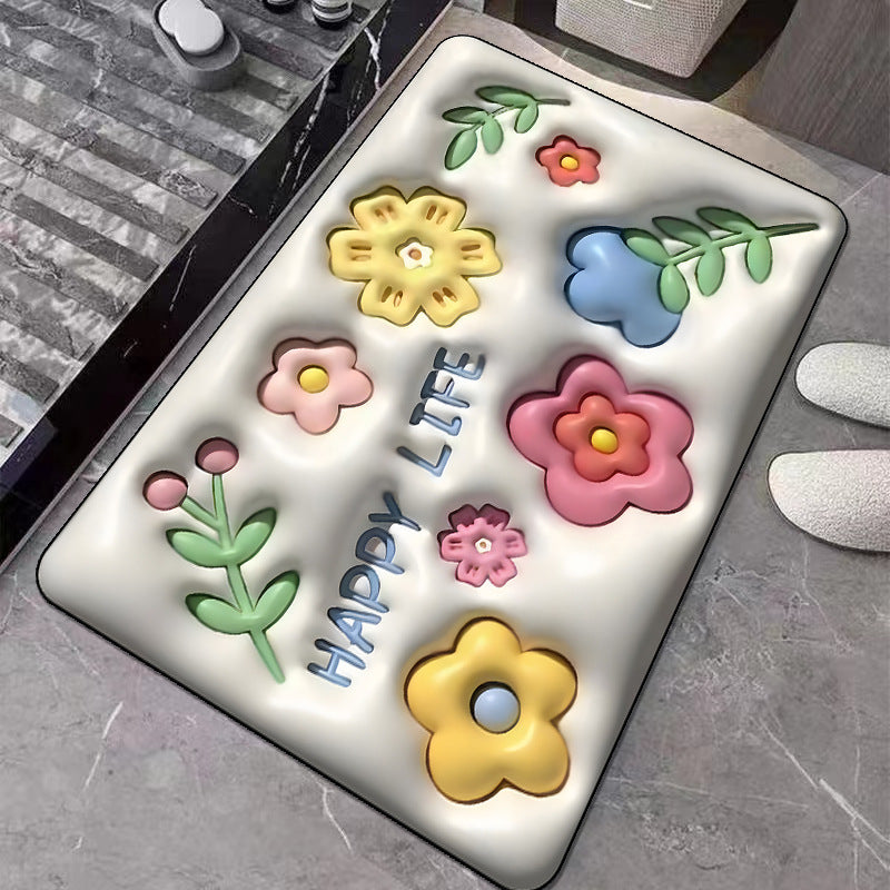 Ultra-weiche Badmatte mit Blumenmuster