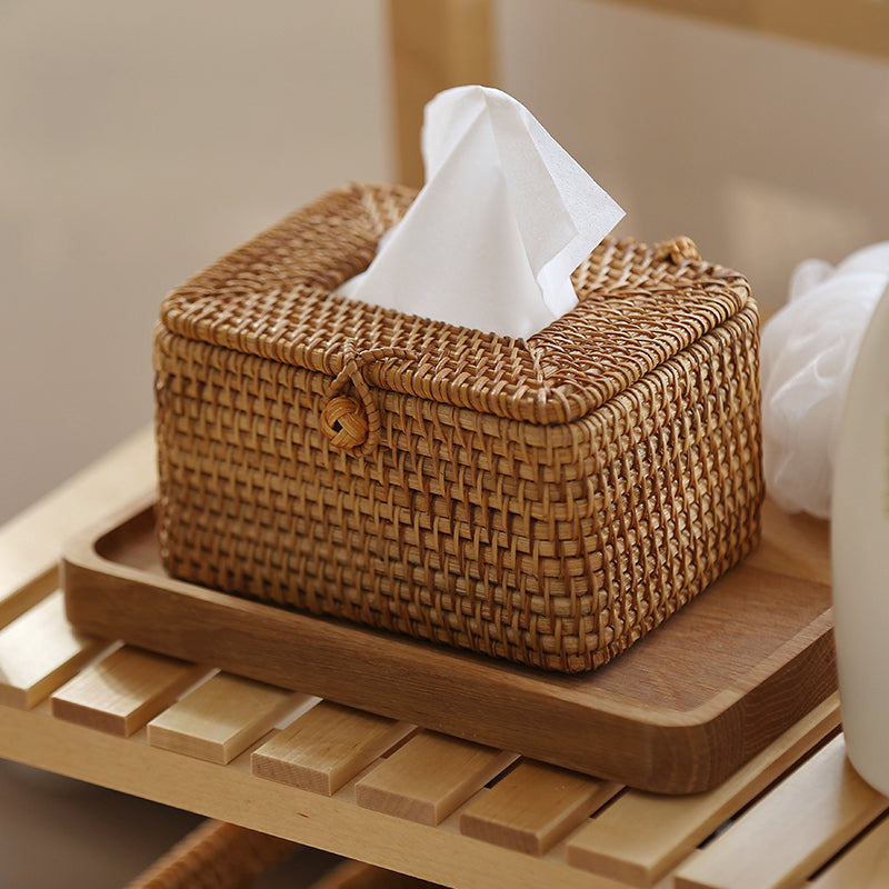 WillowNest Rattan Tissue Box Handgewebt Natürliche Eleganz | Karnz