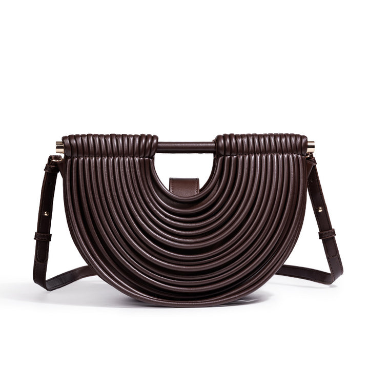 Strukturierte Halbkreis-Handtasche Karnz
