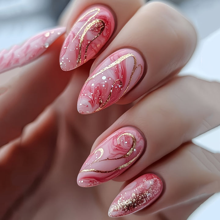 Elegantes Marmor Nagelkunst Set