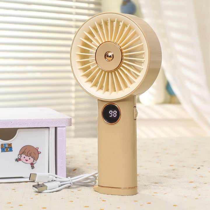 Damen Tragbarer Handventilator mit Digitalanzeige und USB-Ladefunktion Karnz