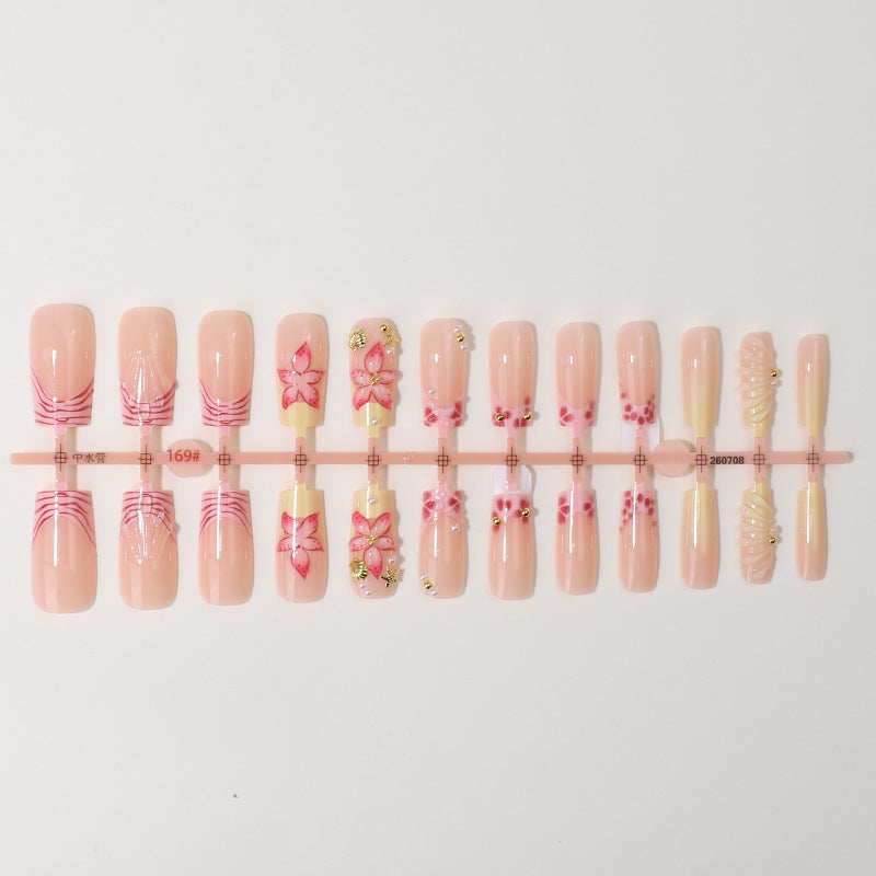 Blumen Design Press-On Nagel Tipps Karnz