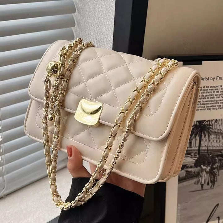 Gepolsterte Kette-Detail Crossbody-Handtasche Karnz