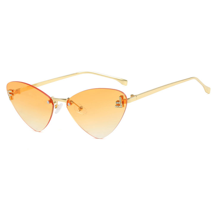 Damen extravagante Cat-Eye Sonnenbrille mit funkelnden Details Karnz