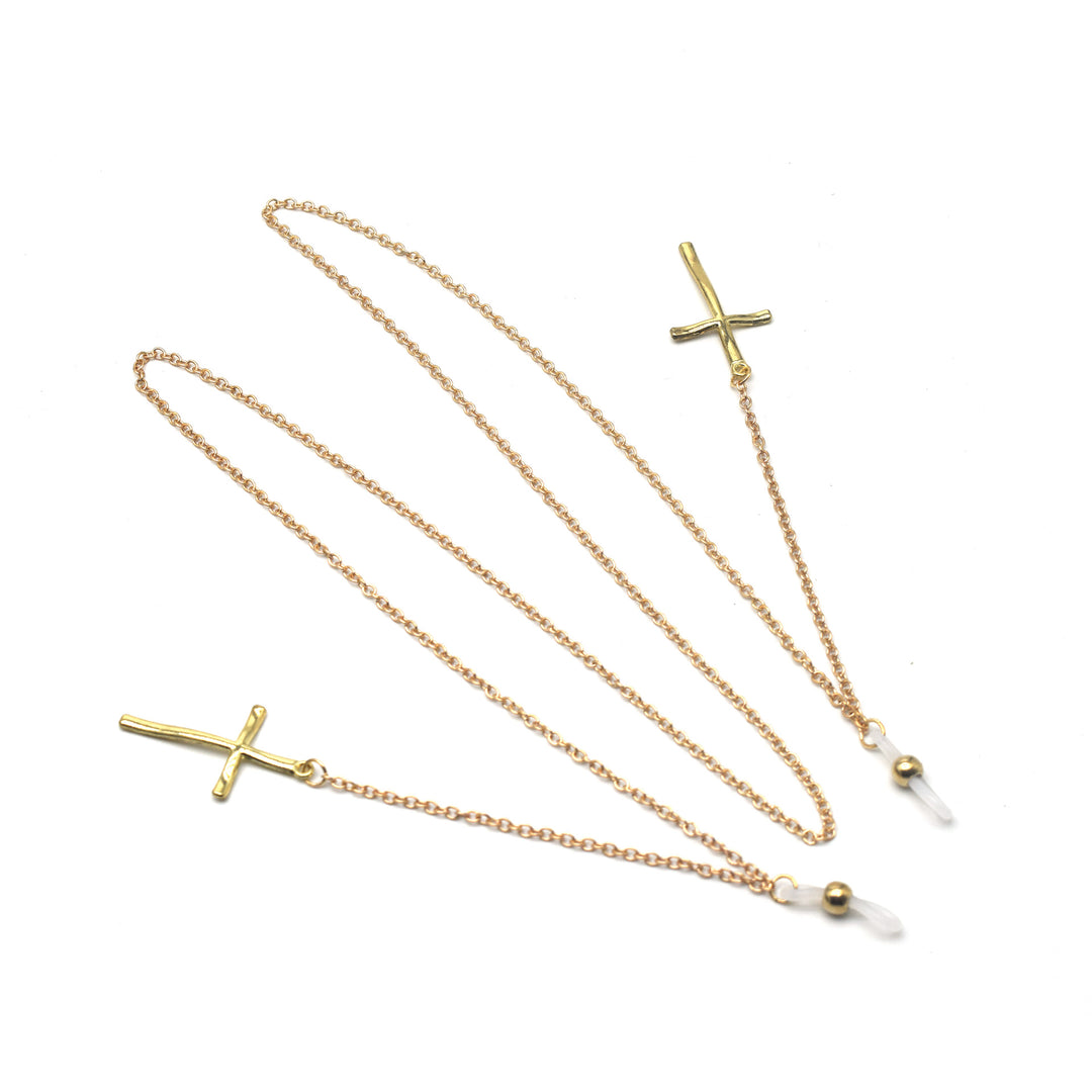 Eleganter Kreuz-Design Ketten-Brillenhalter Karnz