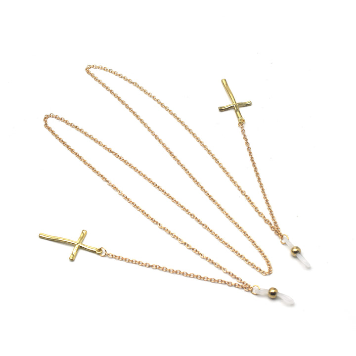 Eleganter Kreuz-Design Ketten-Brillenhalter Karnz