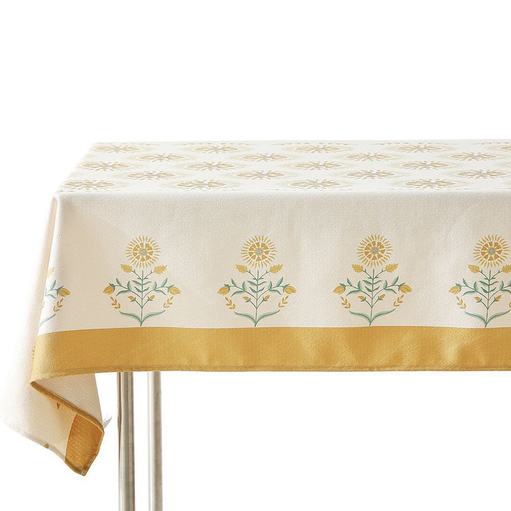 Wasserabweisende rechteckige Tischdecke mit Paisley-Muster und beschichteter Baumwolloptik Karnz