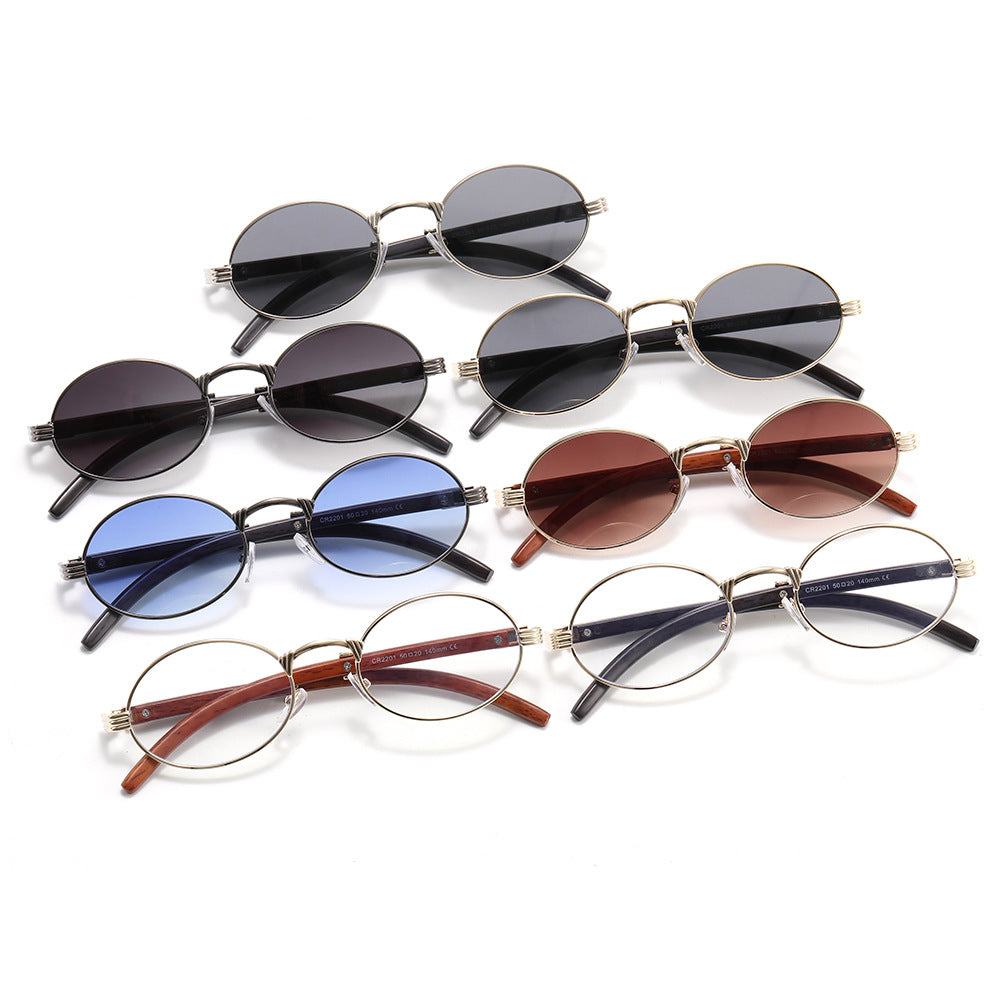 Damen runde Designer-Sonnenbrille mit innovativem Metallrahmen Karnz