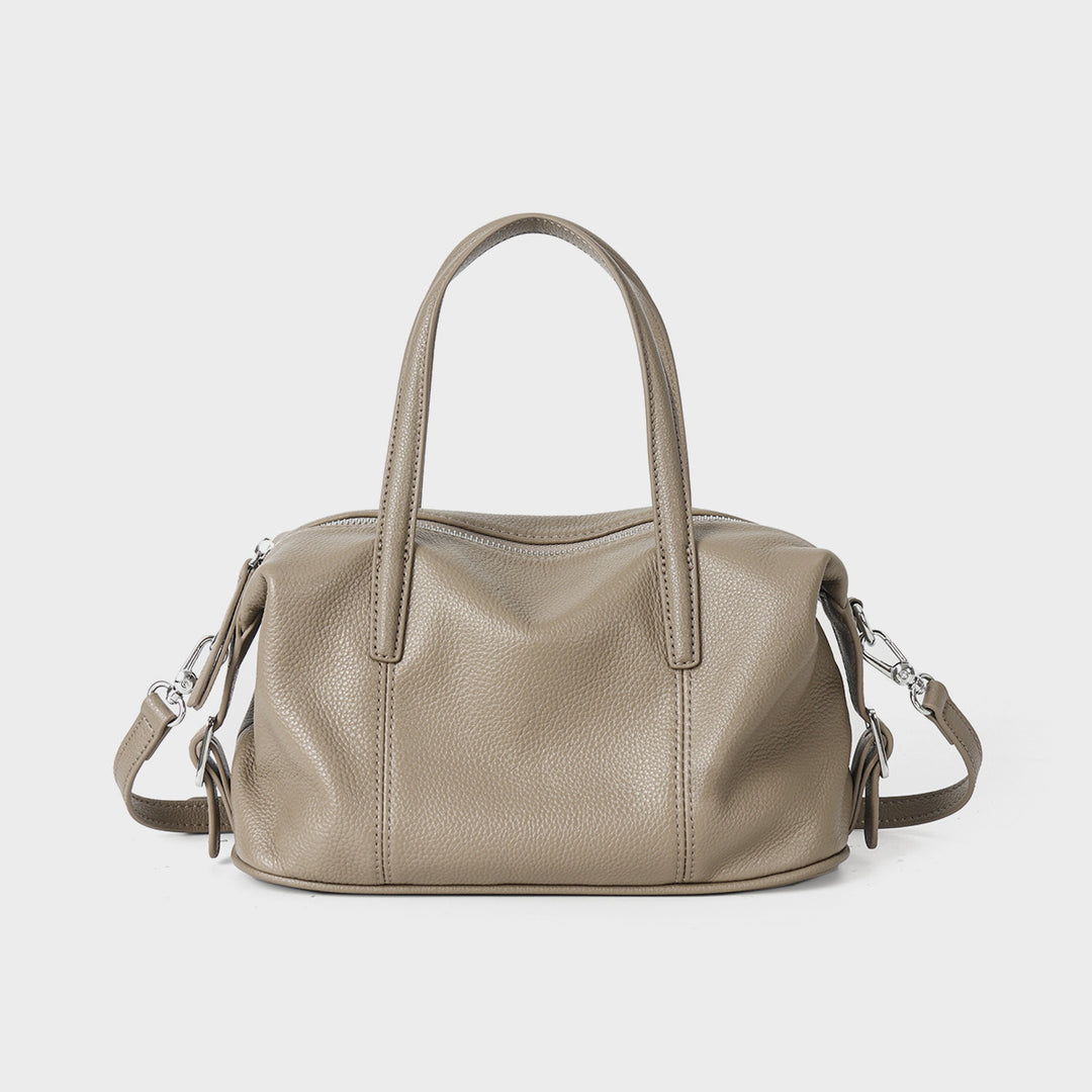 Strukturierte Fass-Top-Handle-Satchel mit abnehmbarem Crossbody-Gurt