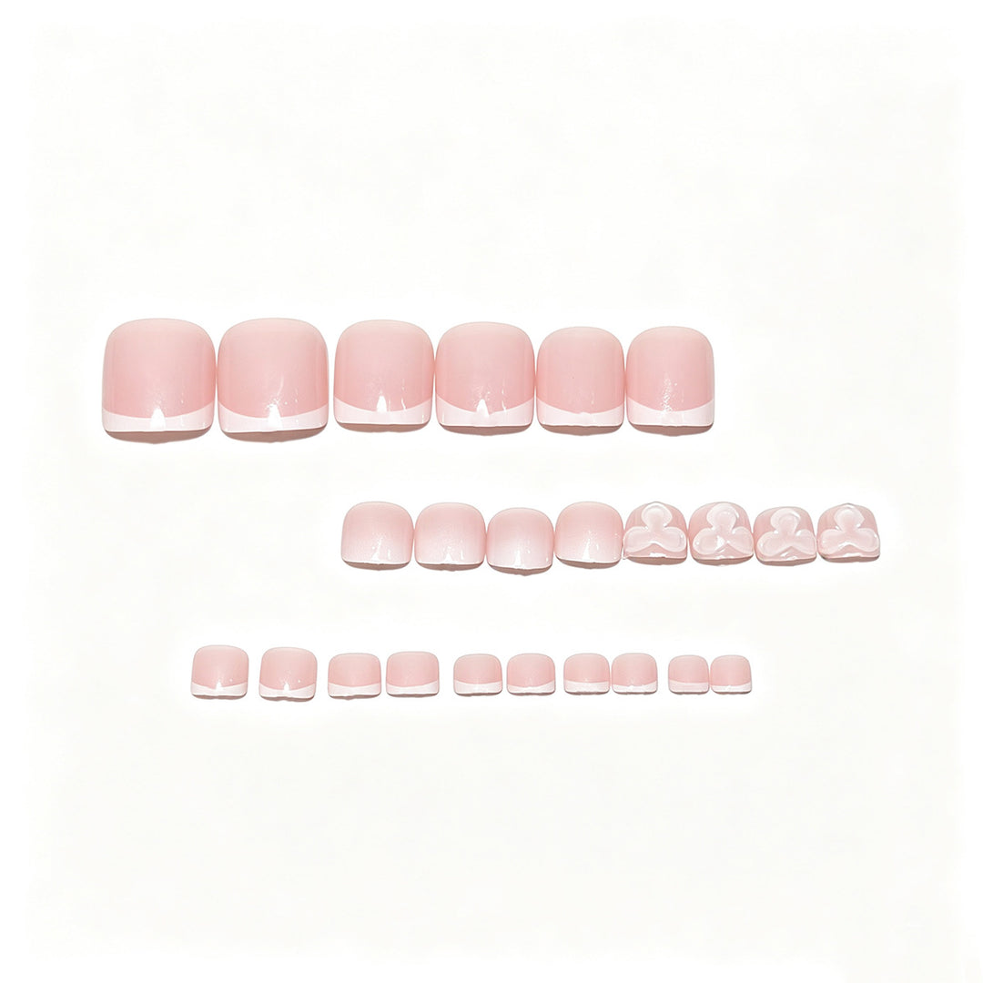 Dekorative Press-On Nail Art Tipps mit Schleifen-Design Karnz