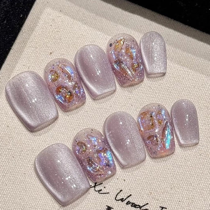 Glitzerndes Acryl Press-On Nagelset Karnz