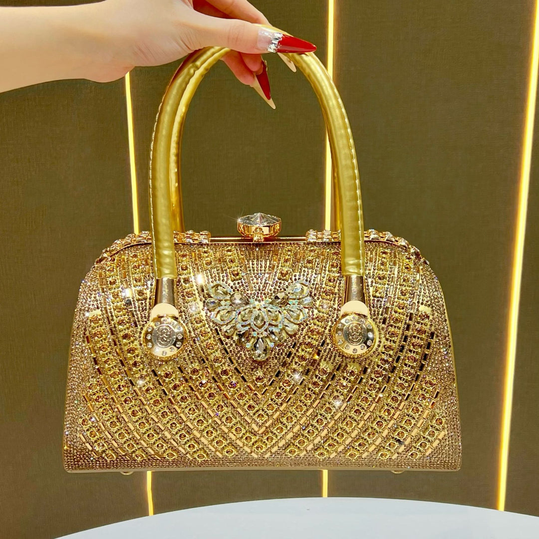 Dekorative mit Strass besetzte Abendhandtasche