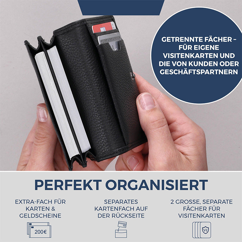 Schlanker Texturierter Leder Geldbeutel Karnz