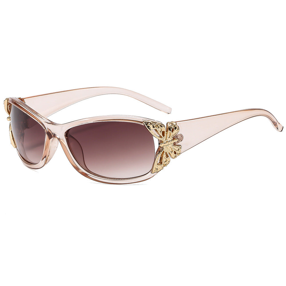 Modebewusste, mit Schmetterlingen verzierte Sonnenbrille Karnz
