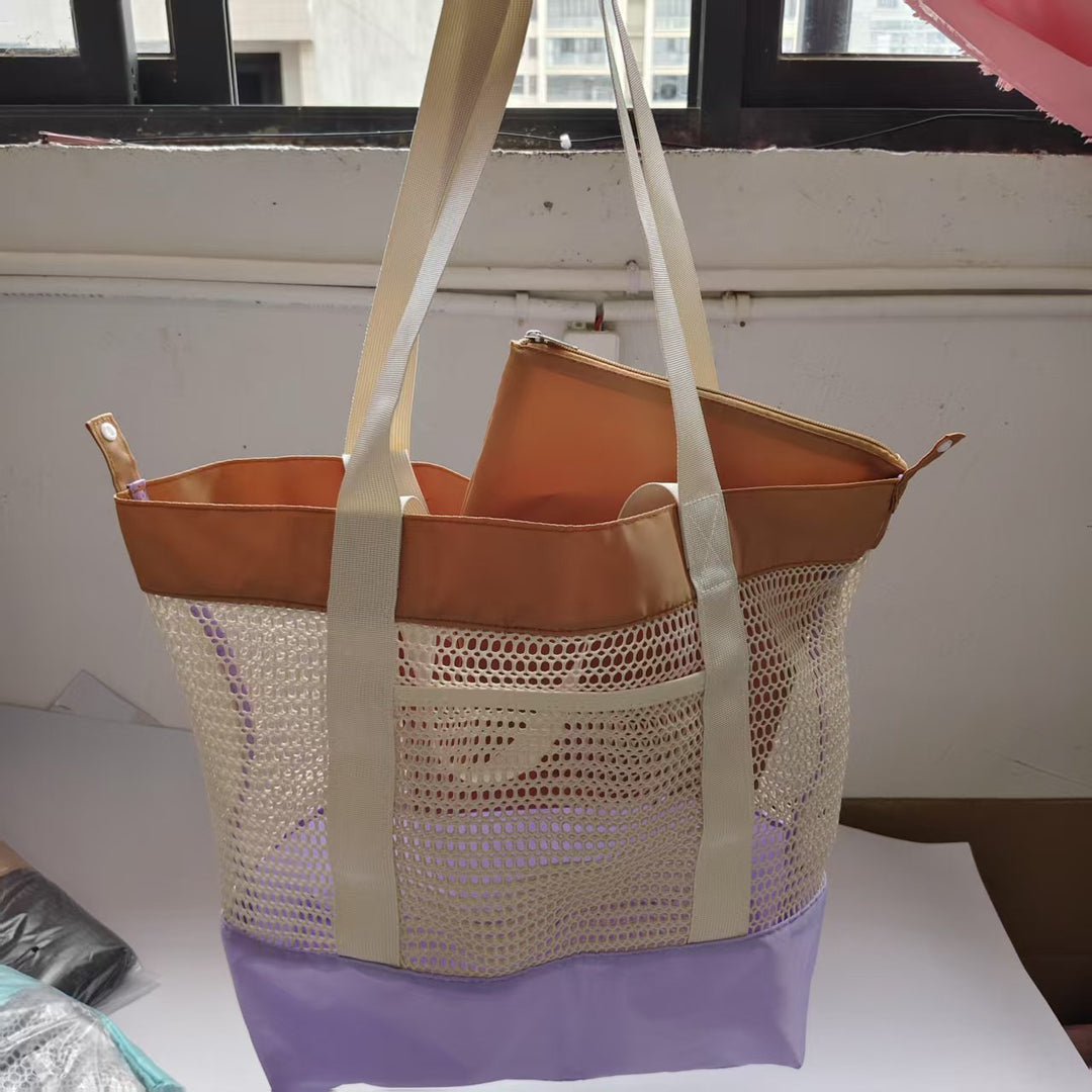 Luftige Strandtasche mit Großem Stauraum und Netzdesign Karnz