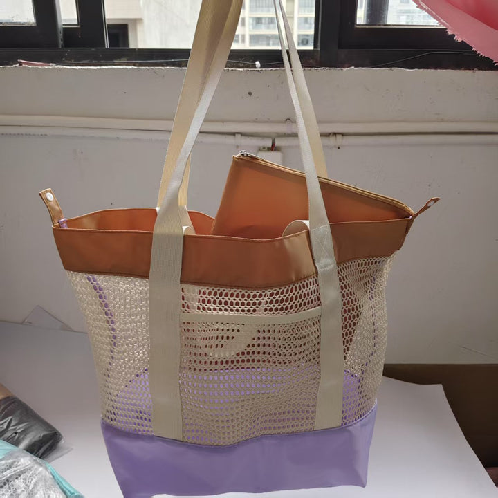 Luftige Strandtasche mit Großem Stauraum und Netzdesign Karnz