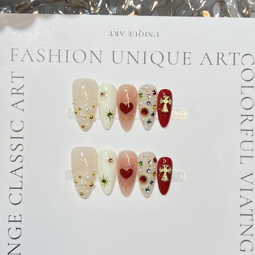 Dekoratives, urlaubsbezogenes Press-On-Nagelset