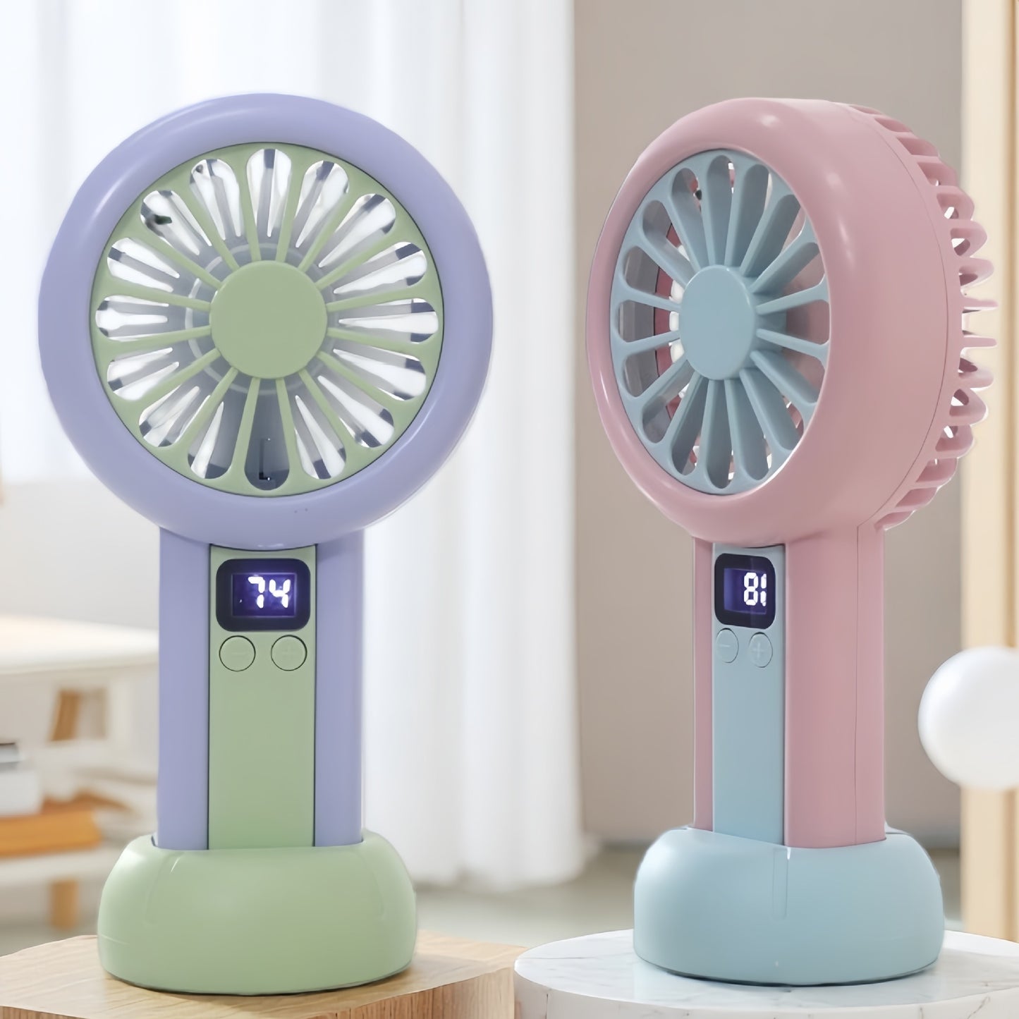 Damen tragbarer Mini-Ventilator mit LED-Display Karnz