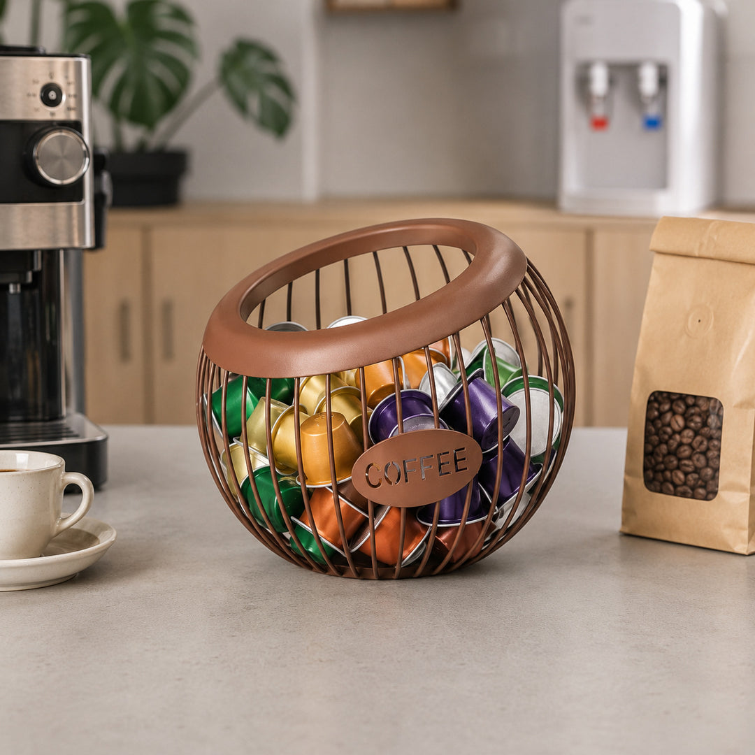 Stilvoller Drahtkaffee-Speicher
