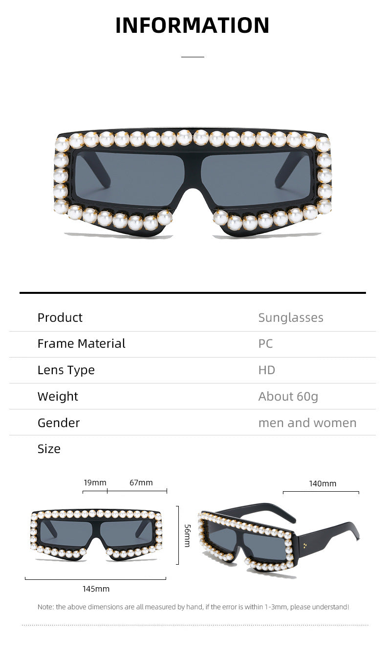 Damen modische Sonnenbrille mit Perlen-Applikationen Karnz