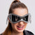 Damen modische Sonnenbrille mit Kettenrahmen Karnz